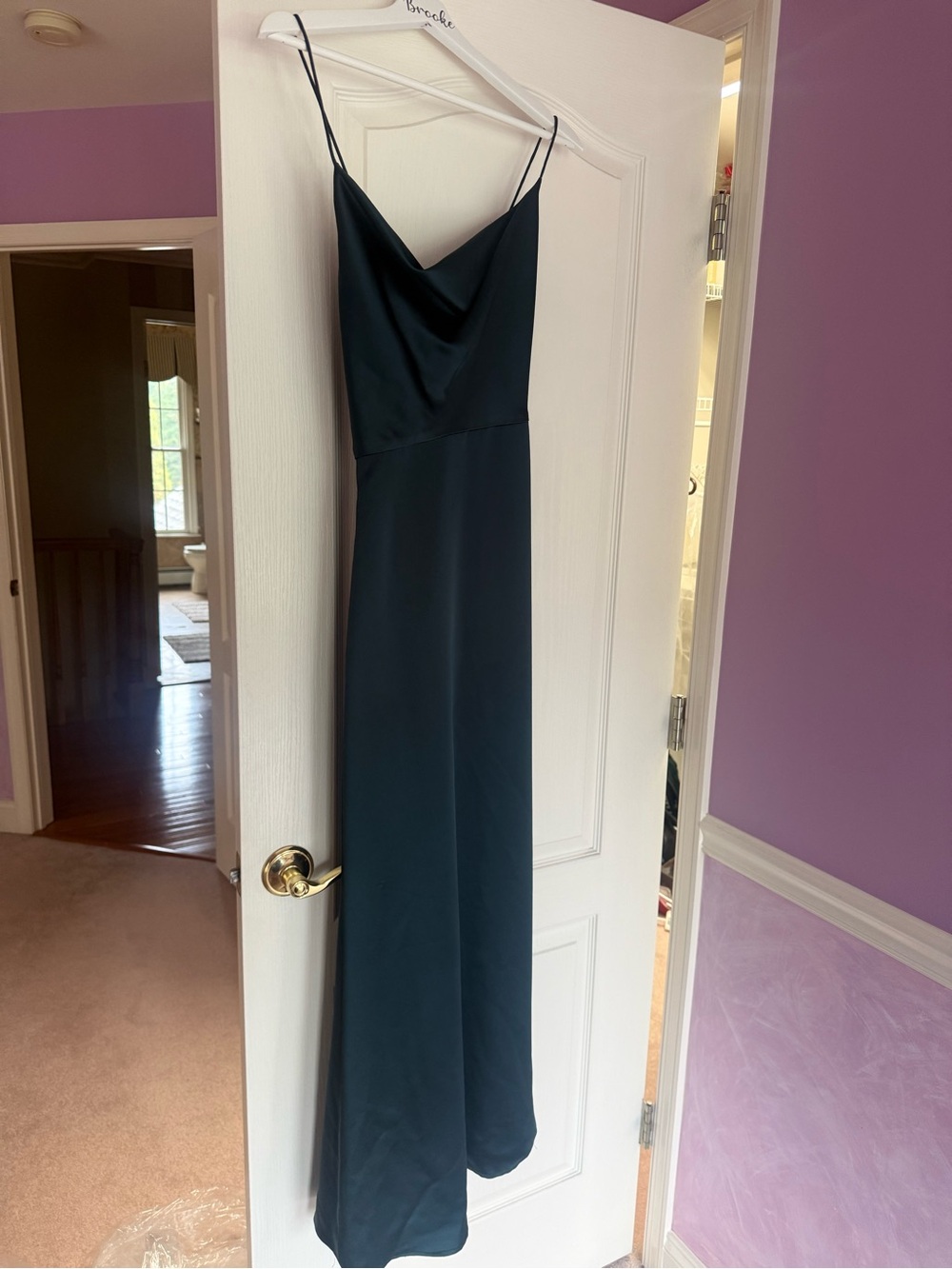 Elegant Emerald Green Slip Maxi Dress with Cowl Neck